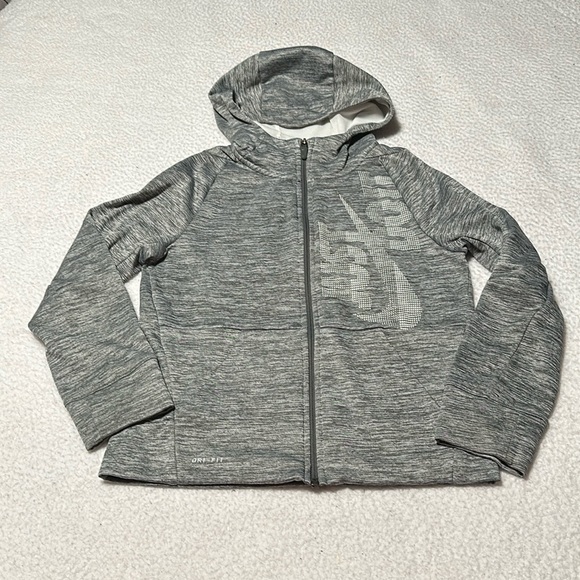 Nike Boys Dri-Fit Gray Jacket, EUC, Size Medium - Picture 1 of 10